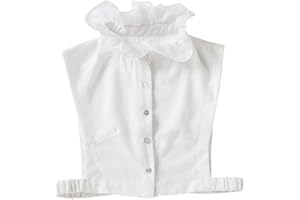Tandou Rüschen Kragen Blusenkragen Damen Abnehmbarer, Krageneinsatz Einsatz Accessoires (Weiß)