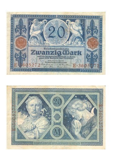 Preisvergleich Produktbild Goldhahn Reichsbanknote 20 Mark Briefmarken für Sammler