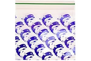LIVERPOOL ENTERPRISES LTD Grip Seal Bags Zip Lock Bags Resealable Plastic Bags Baggies (50x50 mm (300 Pcs), Dolphin 2)
