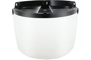 WALMECK- Universal 3 Snap Flip Up Visier Shield Objektiv für Retro Open Face Motorradhelm