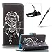 Produktbild Samsung Galaxy A5(2015 Modell) Handyhülle Brieftasche Lederhülle Case,Bookstyle Magnet PU Leder Standfunktion Kompletter Schutz Kartenfach Wallet Cover für Samsung Galaxy A5(2015 Modell),Herzzer Mode Gute Qualität [Weiß Traumfänger Muster] Schutztasche Schutzhülle Handyschale Hülle Flip Case Cover für Samsung Galaxy A5(2015 Modell) + 1 x Frei Schwarz Handy Halterung Ständer + 1 x Frei Schwarz Touch Pen Stift Stylus
