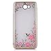 Produktbild Uposao Galaxy On Nxt Case Cover, Samsung Galaxy J7 Prime Hülle Bling Diamond Tyrant Gold Geheimer Garten Rosa Schmetterling Blumen Muster Soft TPU Case Silikon Bumper Backcover Schutz Etui Schale