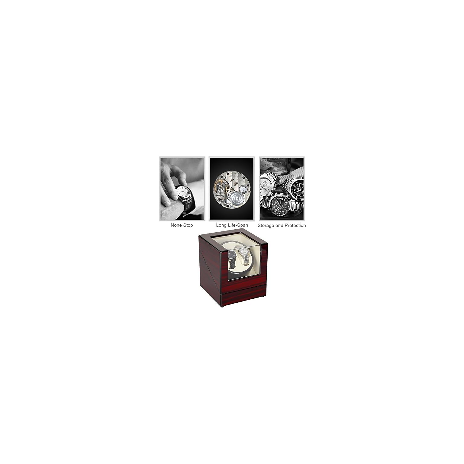 Scatola Carica Doppio Orologio - Caricatore Automatico A Basso Rumore, Doppia Modalit&agrave;, Capacit&agrave; 4-7 Orologi, Pelle PU