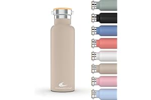 Daikoku Botella Agua Acero Inoxidable - 500ml - Botella Térmica - Bebidas Frías 24 Horas y Calientes 12 Horas - Botella Agua Antigoteo - Doble Pared Libre de BPA - Cantimplora Termica - Beige