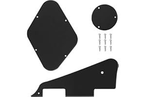 OTOTEC Zestaw 3 szt. LP Pickguard Control Backplate Przełącznik wyboru Pokrywa płyty ze śrubami Kompatybilny z Epiphone Les Paul Standardowa gitara Plastik czarny
