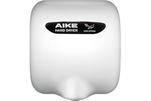 AIKE AK2800B ECO Händetrockner - elektrisch, aus gebürstetem Edelstahl mit Sensorautomatik und HEPA-Filter, 10–15 Sekunden Trocknung, umweltfreundlich und effizient