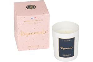DRAEGER PARIS 1886 DRAEGER PARIS - Bougie Cadeau Blanche Parfumée Ambre Sacré "Rayonnante" - Idée Cadeau Amitié, Joie - Pot en verre - Made in France - 100% Cire Végétale - 40h de combustion