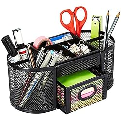 AmazonBasics Organiseur de bureau en métal grillagé Noir