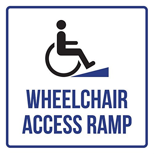 Preisvergleich Produktbild Maureen52Dorothy Rollstuhl Auffahrrampe Behinderung Business Commercial Sicherheit Warnung Schild Sticker Vinyl Quadratischen zudem, Label Aufkleber Sqaure 9 x 9