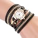 Produktbild Dosige 1pcs Frauen Lederarmband Armbanduhr Armband Uhr Mode Zifferblatt Uhr Dame und Mädchen (Schwarz)