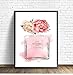 Produktbild Dekoration Parfüm Flasche Poster und Drucke auf Leinwand Malerei Pfingstrose Blume Wand Kunstdruck Bilder für Wohnzimmer
