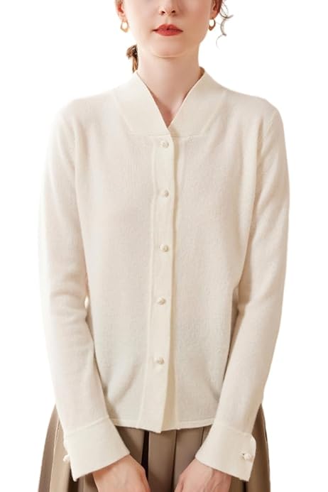 Veste Blazer Femme Gilet En Cachemire DISSA Col Montant Zippé