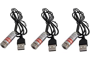 BEITESI Modulo laser a linea rossa Modulo laser industriale Focus regolabile Lunghezza della linea 39 ″ Diametro del connettore USB 12mm（traverse-3pack）