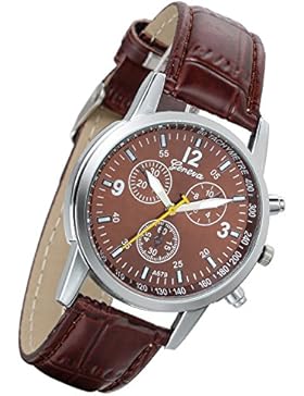 Lancardo Herren Analog Quarz Uhr Armbanduhr Herrenuhr Einzeigeruhr Leder Armband, braun
