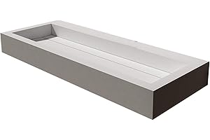 BERNSTEIN Lavabo sospeso o da appoggio PB2079 - Solid Stone - bianco opaco - 120 x 46 x 13 cm