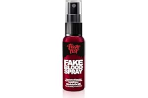 FRIGHT FEST Fake Blood Spray 50ml Halloween Zombie Makeup SFX Pro Horror Make up Halloween Washable Fake Blood Face Paint for Clothes, Vampire, Zombie & Fancy Dress Up Coagulated Fake Blood, Made in UK