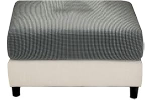 MIECOAE Stool Covers Square Rectangular Footstool Cover Stretch Ottoman Cover, Thicker Stretch Pouffe Cover Foot Stool Jacquard Velvet Slipcovers With Elastic Bottom, Machine Washable (Color : #10, Size : 6