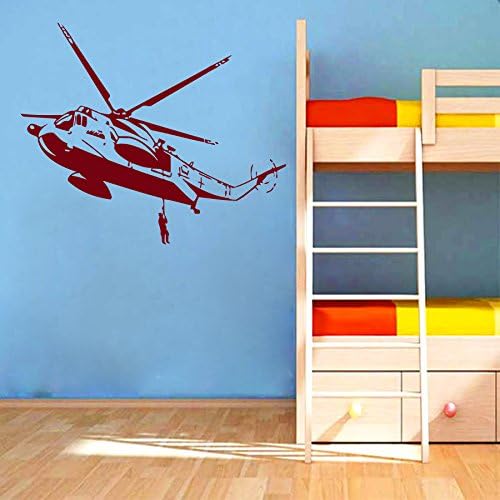 Wall Decal Vinyl Sticker Copter Helicopter Landing Paratrooper Airplane Plane Air Fighter Aviation Sky Flight Rotor Murals Home Décor M283