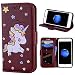 Produktbild iphone 7 Fall mit Muster Flip Folio PU-Leder-Einhorn-Haut-Schutz-Abdeckung mit Einbauschlitz-Multifunktions-Stoßkasten Kratzfestes Shockproof Shell-Brown