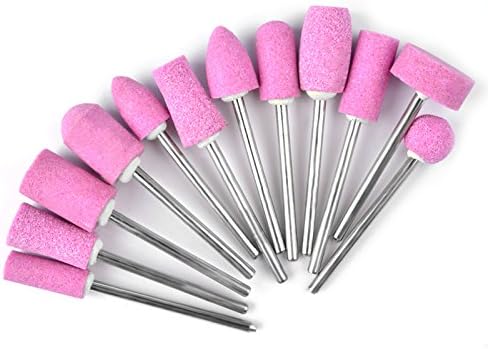MIOBLET 12Pcs Ceramic Nail Drill Bits Electric Manicure Head Replacement Device For Manicure Pedicure Polishing Mill Cutter Nail Files