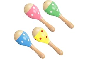 Norhogo 4 Pièces Maracas Bois Creativ, 12cm Castagnettes en bois, adaptées à l'enseignement musical et aux réunions musicales