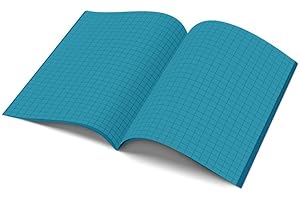 THE DYSLEXIA SHOP A4-10mm Squared Tinted Exercise Book - Blue Cover - Turquoise - Single Book