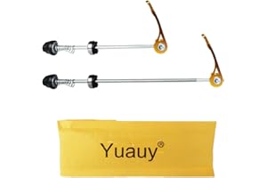 Yuauy Bicycle Quick Release Skewers Axle Front and Rear Skewers Steel for Mountain Bike Road Bike Golden