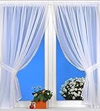 - hochwertige Voile-Qualität, halbtransparent, für Fensterbreiten bis 160 cm