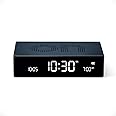 Lexon Flip Premium Reversible Rechargeable Alarm Clock LCD Display Electroluminescent Aluminium (Dark Blue) Small