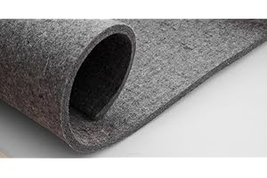 ARCO Dicker grauer Filzstoff 10 mm – 160x50 cm – robuster Polyesterfilz für Handwerk, Dämmung & Schallschutz, Bertoni