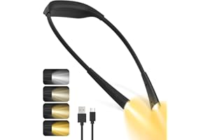 MOXTOYU Ncek Reading light, Rechargeable Reading light, 4 Colors & 3 Brightness Book Light with Charging Indicator, Stepless Dimming Brightness, Led Neck Light Gifts for Bed, Reading, Knitting, Repairing