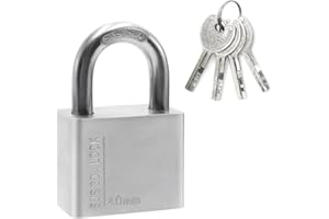 KTBEYTI Lucchetto Antiscasso di 304 Con 4 Chiavi,Spesso Resistente Alle Intemperie del Corpo Della Serratura Dell'Acciaio Inossidabile All'aperto,40mm