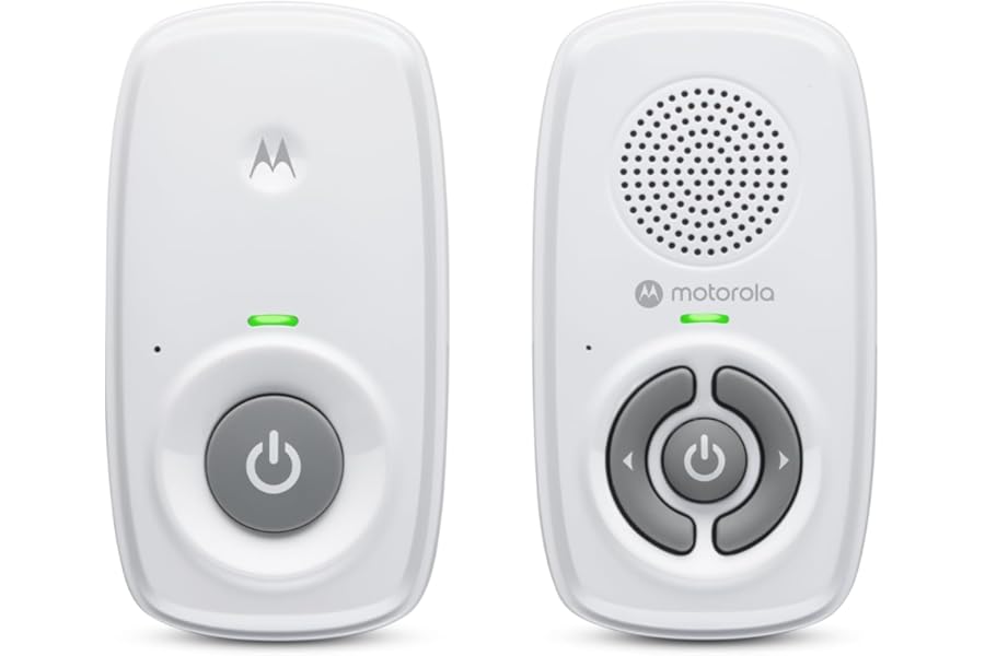 Motorola Nursery AM21/MBP21 Audio Baby Monitor - Digital Baby Monitor with DECT Technology for Audio Monitoring - 300 Meter Range - High Sensitivity Microphone - White