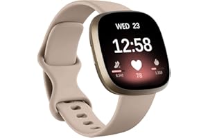 Msksjer Armband Kompatibel mit Fitbit Versa 4/Versa 3/Fitbit Sense/Sense 2, Klassischer Weicher Sport Silikon Ersatzarmband für Frauen Männer, Milk Tea Small