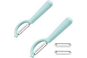 BIBITI 2 Pièce Econome Legumes Et 2 Lame Pour Victorinox Eplucheur,Pomme éplucheur De Couteau,Tomate Asperges Légumes Rechange éplucheurs,Poire Pivotant Ecrase Cuticule Pele éConome pour Tupper Vaseline