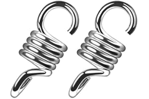 Binnan 2 Piezas Resorte de Acero Inoxidable Gancho Giratorio Techo, Resorte Gancho Giratorio para Silla Colgante de Jardín, Accesorios Hamaca Colgante, Hamaca Primavera