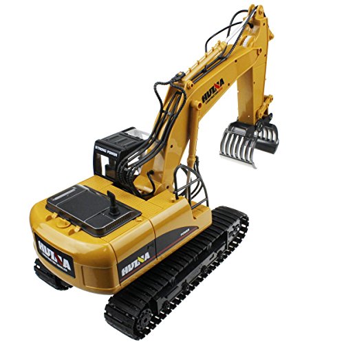 Hugine 16 Channel 2.4G Alloy RC Timber Grab Excavator Crawler Remote Control Construction Engineer Truck Toy