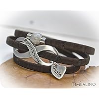 Veganes Lederarmband Wickelarmband Edelstahl Unendlichkeit