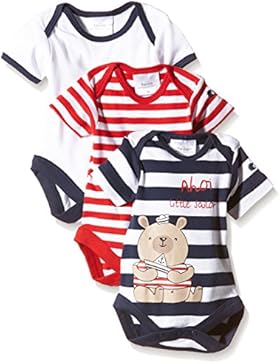 Twins Baby - Jungen Kurzarm-Body, maritimer Druck, 3 Motive