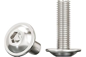 Drenky Viti a Testa Bombata con Esagono Incassato e Flangia M8x25mm,10 Pezzi Bullone Meccanico Acciaio Inox A2 V2A Viti Completamente,Filettatura Completa Metrica