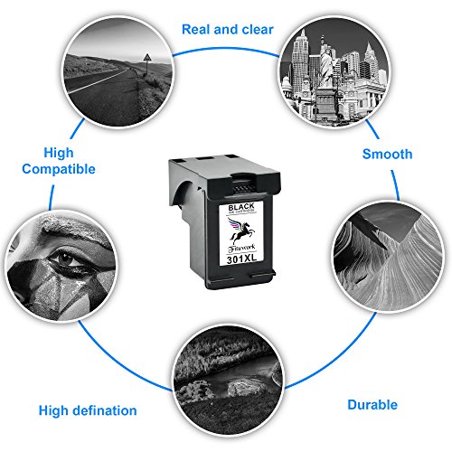 Fitwork 1Black Remanufactured Tintenpatronen Passend für HP 301XL 301 XL Einsatz in HP CH561EE CH562EE CH563EE CH564EE 1000 1010 1050a 1055 1510 1512 1514 2000 2050 2054a 2510 2514 2540 2542 2544 3000 3050 3052 3055 2620 2622 2624 4630 4632 4634 4636 Neid 4500 4502 4504 4505 4507 5530 5532 5534 5539 1Pack – (1 schwarz) - 2