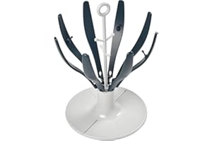 BEABA BÉABA - Foldable Baby Bottle Rack - for Drying 8 bottles and accessories - Compact and Transportable - Baby - Blue