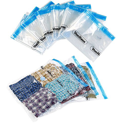 VonHaus 6er-Pack platzsparende Vakuum-Kleiderbeutel Vakuumbeutel 50 x 85 cm