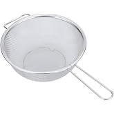 Large Stainless Steel Fine Mesh Strainer with Sturdy Handle and Base - 7.5" Diameter