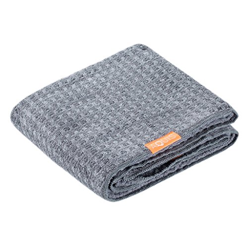 Aquis Waffle Luxe - Toalla para el pelo Moody gris 50 x 107 cm