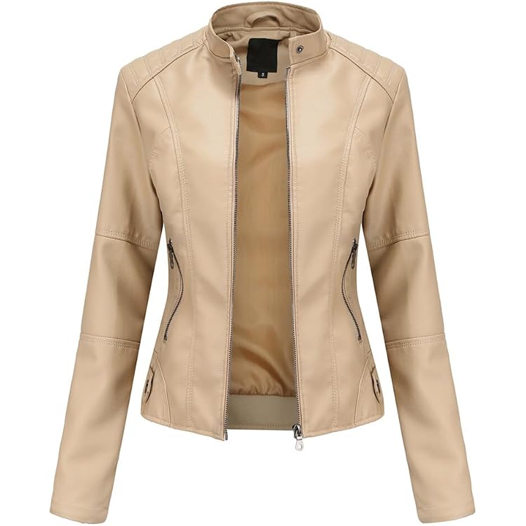 Giacca Con Chiodi Donna In Finta Pelle - Taglie Grandi, Taglio Aderente, Foderata, Moda Avvitato