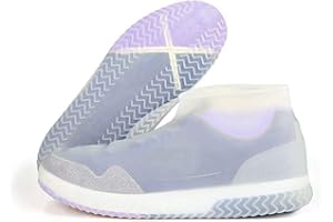 AUOQZ Reusable Silicone Shoe Covers Waterproof Rain Overshoes for Men Women Transparent Anti-Slip Plastic Silicone Shoe Protector Cover to Prevent Rain Into Shoes (Thickened)