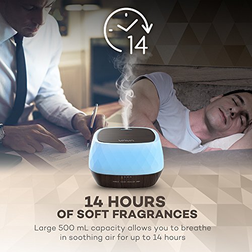 Aroma Diffuser VAVA 500ml Ätherische Öle Diffuser Timer Niedrigwasserschutz Kerzenbeleuchtung 7 LED Farben - 3