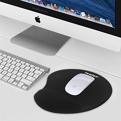 iVoler Mauspad mit Handauflage aus Gel Ergonomisches Office Komfort Mousepad Gelkissen Maus Pad zur Entlastung des Handgelenk, Rutschfeste Gummi Unterseite für Computer, PC und Laptop – Schwarz - 7