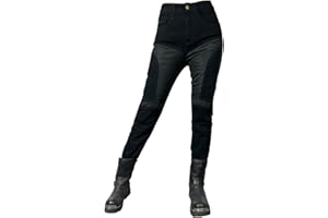 HOMDECR Pantalon De Motard pour Femme Pantalon De Moto avec Coussinets De Protection 4X Filet D'été Ventilé Pantalon De Moto Respirant Genouillères Réglables De Haut en Bas